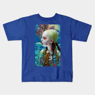 Creepy Cute Surreal Blonde Girl Kids T-Shirt